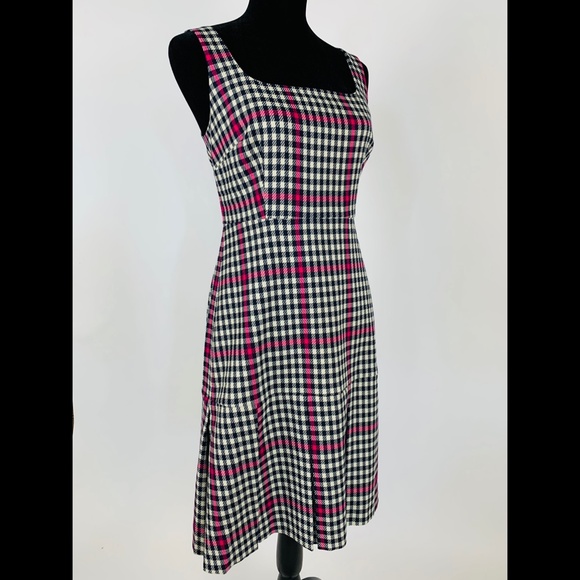 J.Crew Scoopneck Fit Flare Dress Herringbone Twill 6 - Picture 4 of 8